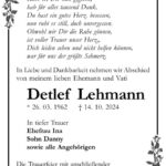 Traueranzeige Detlef Lehmann