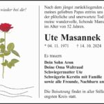 Traueranzeige Ute Masannek