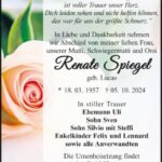Traueranzeige Renate Spiegel