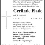 Traueranzeige Gerlinde Flake geb. Krumbiegel