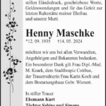 Danksagung Henny Maschke