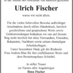 Danksagung Ulrich Fischer