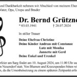 Traueranzeige Dr. Bernd Grützner