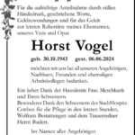 Danksagung Horst Vogel