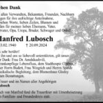 Danksagung Manfred Lubosch