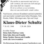 Traueranzeige Klaus-Dieter Schultz