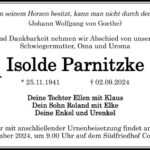 Traueranzeige Isolde Parnitzke