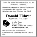 Traueranzeige Donald Führer