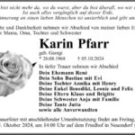 Traueranzeige Karin Pfarr geb. Georgi
