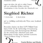Danksagung Siegfried Richter