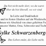 Traueranzeige Sylke Schwarzenberger