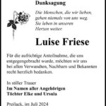 Danksagung Luise Friese
