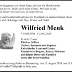 Traueranzeige Wilfried Menk