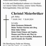 Traueranzeige Christel Meierbröker geb. Beley