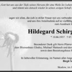 Danksagung Hildegard Schirgott