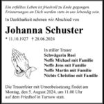 Traueranzeige Johanna Schuster