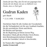 Danksagung Gudrun Kaden