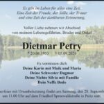 Traueranzeige Dietmar Petry