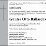 Traueranzeige Günter Ballaschk