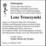 Traueranzeige Lene Trosczynski