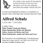 Traueranzeige Alfred Schulz