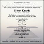 Traueranzeige Horst Knuth