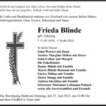 Traueranzeige Frieda Blinde geb. Schwieg