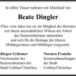 Nachruf Beate Dingler