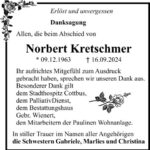 Danksagung Norbert Kretschmer