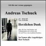 Danksagung Andreas Tschuck
