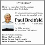 Jahresgedenken Paul Breitfeld