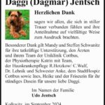 Danksagung Daggi (Dagmar) Jentsch