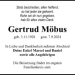 Traueranzeige Gertrud Möbus