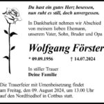 Traueranzeige Wolfgang Förster