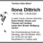 Traueranzeige Ilona Dittrich