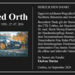 Danksagung Fred Orth