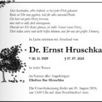 Traueranzeige Dr. Ernst Hruschka