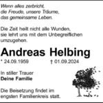 Traueranzeige Andreas Helbing