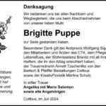 Danksagung Brigitte Puppe