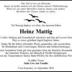 Danksagung Heinz Mattig