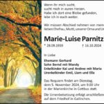 Traueranzeige Marie-Luise Parnitzke