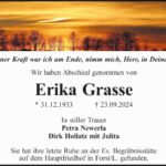 Traueranzeige Erika Grasse