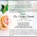 Traueranzeige Dr. Susanne Schmidt
