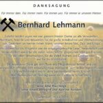 Danksagung Bernhard Lehmann