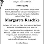 Danksagung Margarete Raschke