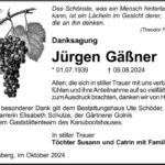 Danksagung Jürgen Gäßner