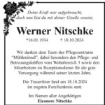 Traueranzeige Werner Nitschke