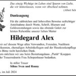 Danksagung Hildegard Alex