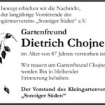Nachruf Dietrich Chojne