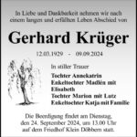 Traueranzeige Gerhard Krüger